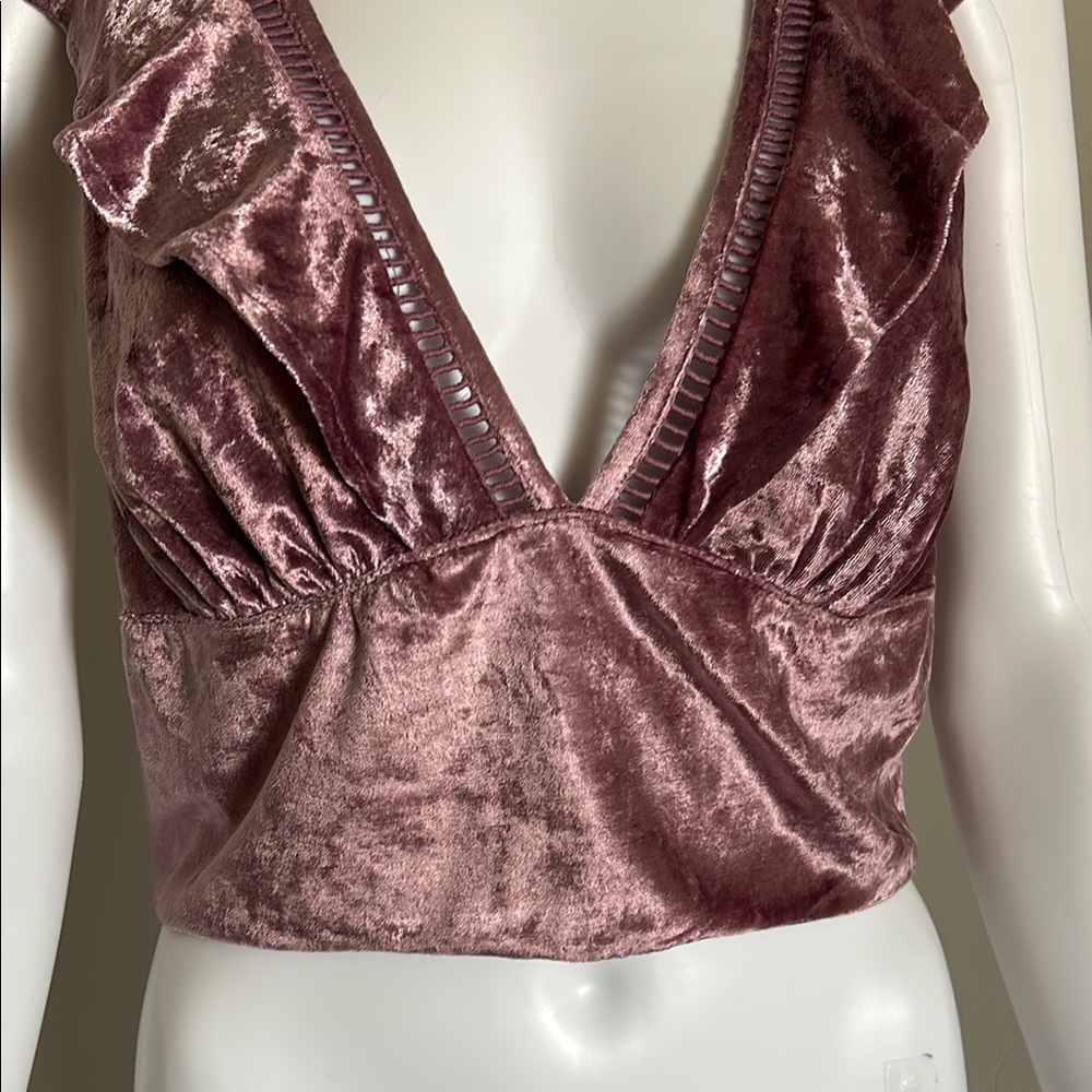 Free People, Women’s Size Large Lilac Velvet Lillian Lace Up Tank - Picture 4 of 10